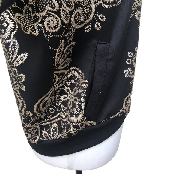 LULAROE Elegant Collection Black Metallic Gold Embossed Crop Jacket Size S - Picture 6 of 9